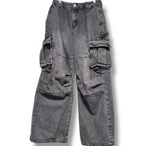 Odd Studio Baggy Cargo Jeans Grey Size 2